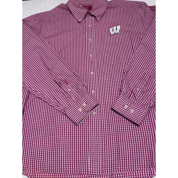 Antigua Red Men’s Wisconsin Badgers Long Sleeve Button-Down Shirt Size 2XL - Picture 4 of 11